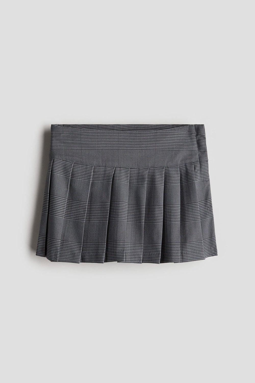 Pleated Twill Skirt with Adjustable Waist - Image 1