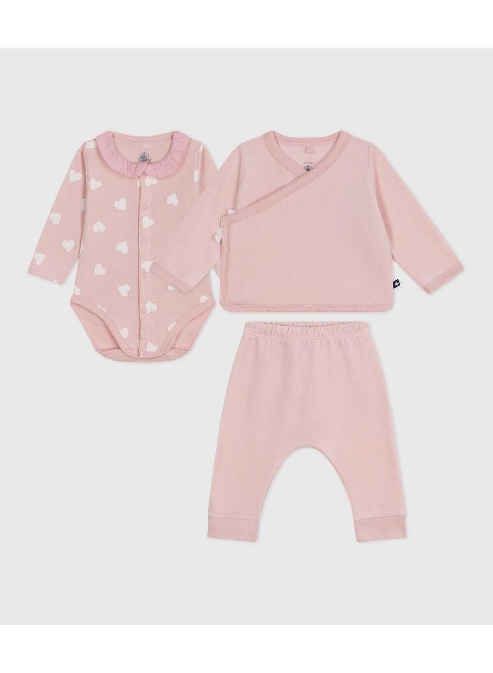 Baby Girls Velour 2-Piece Heart Print Gift Set - Image 1