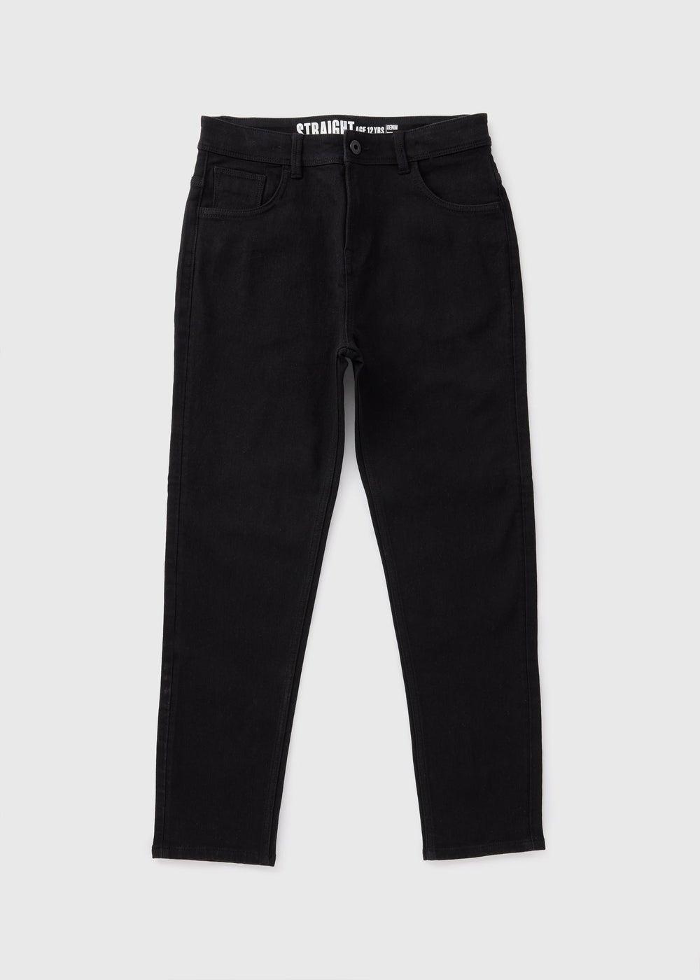 Boys Black Straight Fit Jeans - Image 1
