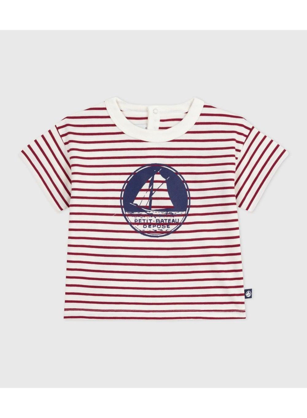 Baby Boys Striped Cotton Jersey T-Shirt - Image 1