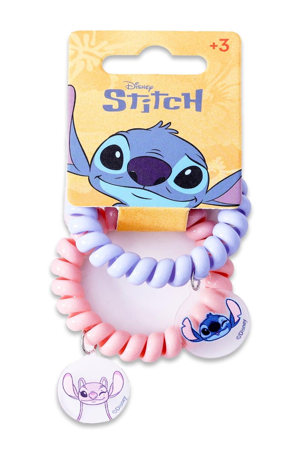Disney Stitch Spiral Hair Ties with PVC Charms 2 Pack - Image 1