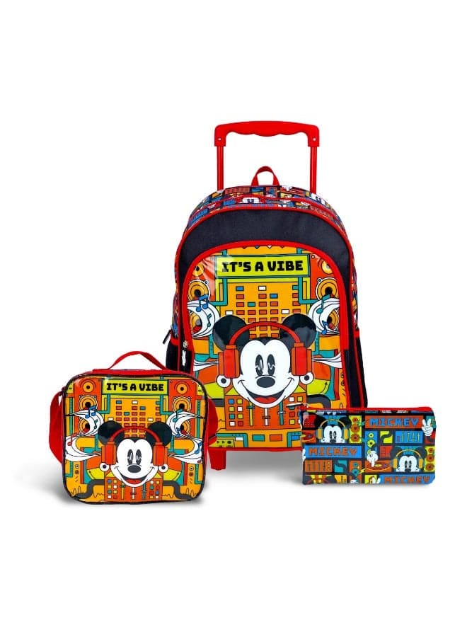 Mickey Mouse 16 Inch 3-in-1 Kids Trolley Backpack Set - Image 1