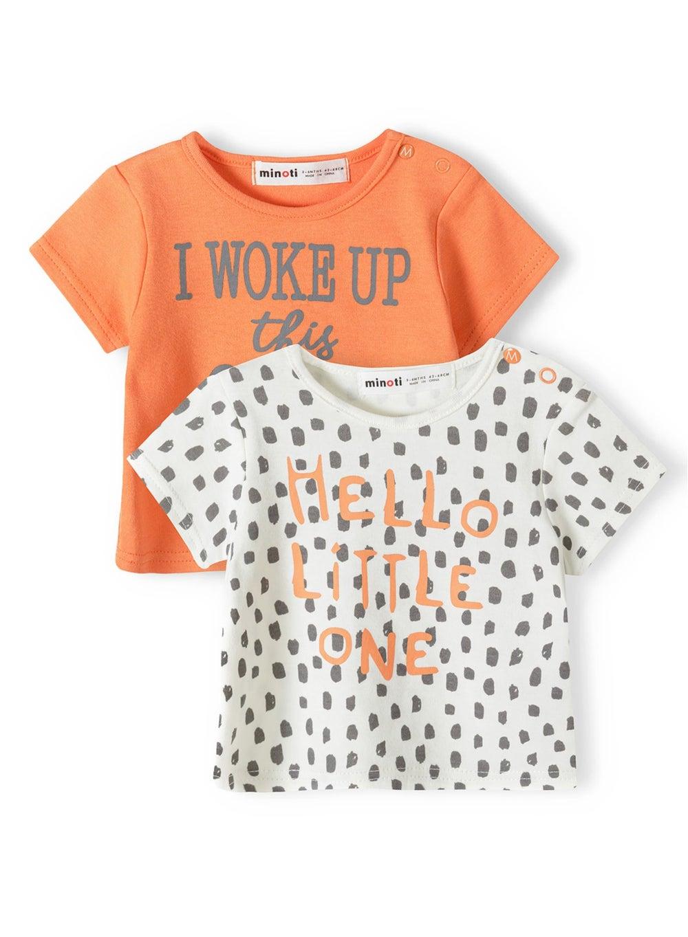 Babies Two Pack Cream Short Sleeve T-Shirts - Image 1