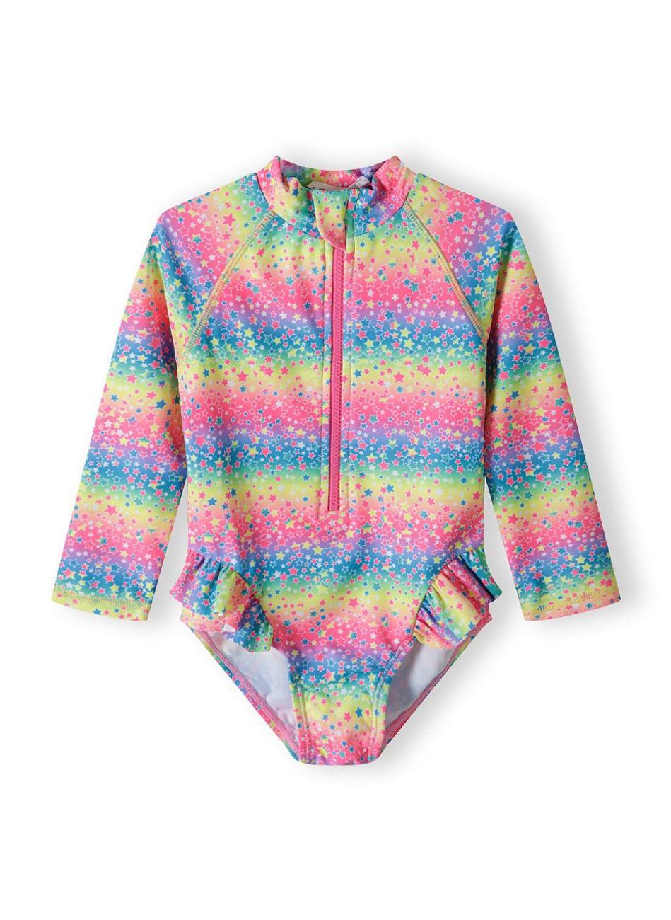 Girls Multicoloured Zip Rash Bodysuit UV Protection - Image 1