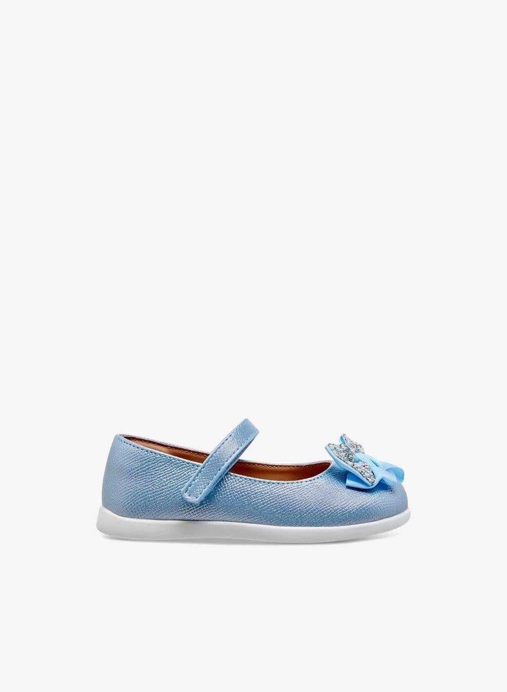 Girls Bow Mary Jane Shoes Hook and Loop Closure - Image 1