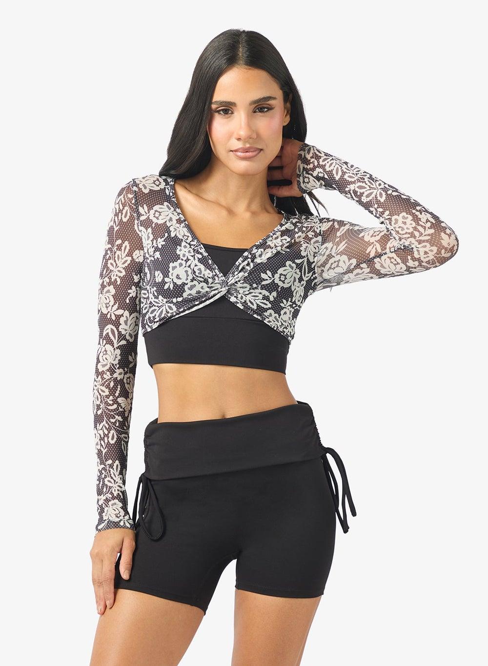 Floral Mesh Layered Tank Top with Built-In Vest - Image 1