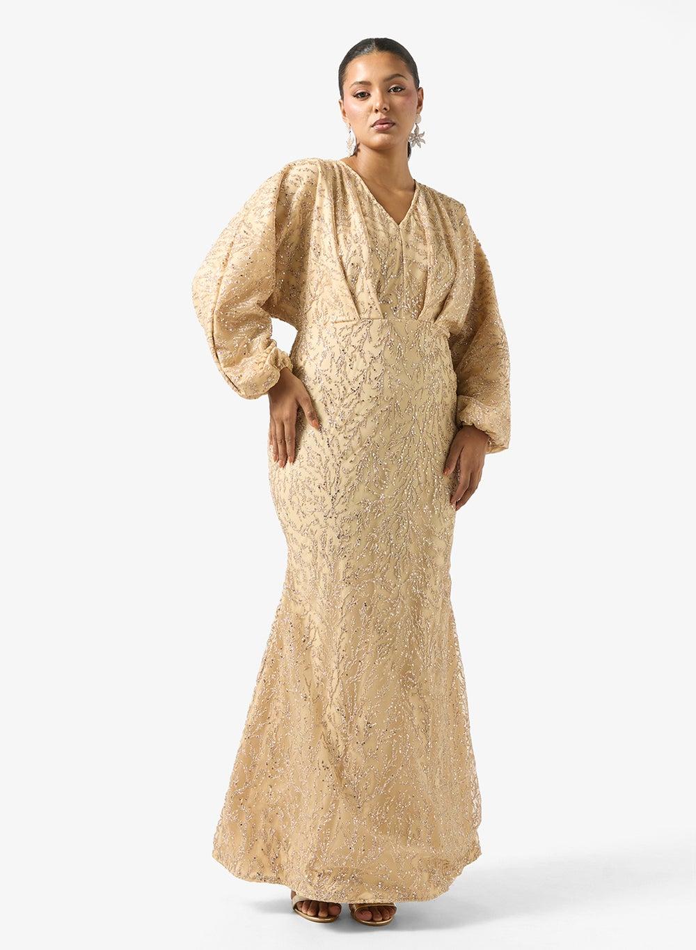 Plus Size Shimmer Maxi Dress for Elegant Evenings - Image 1