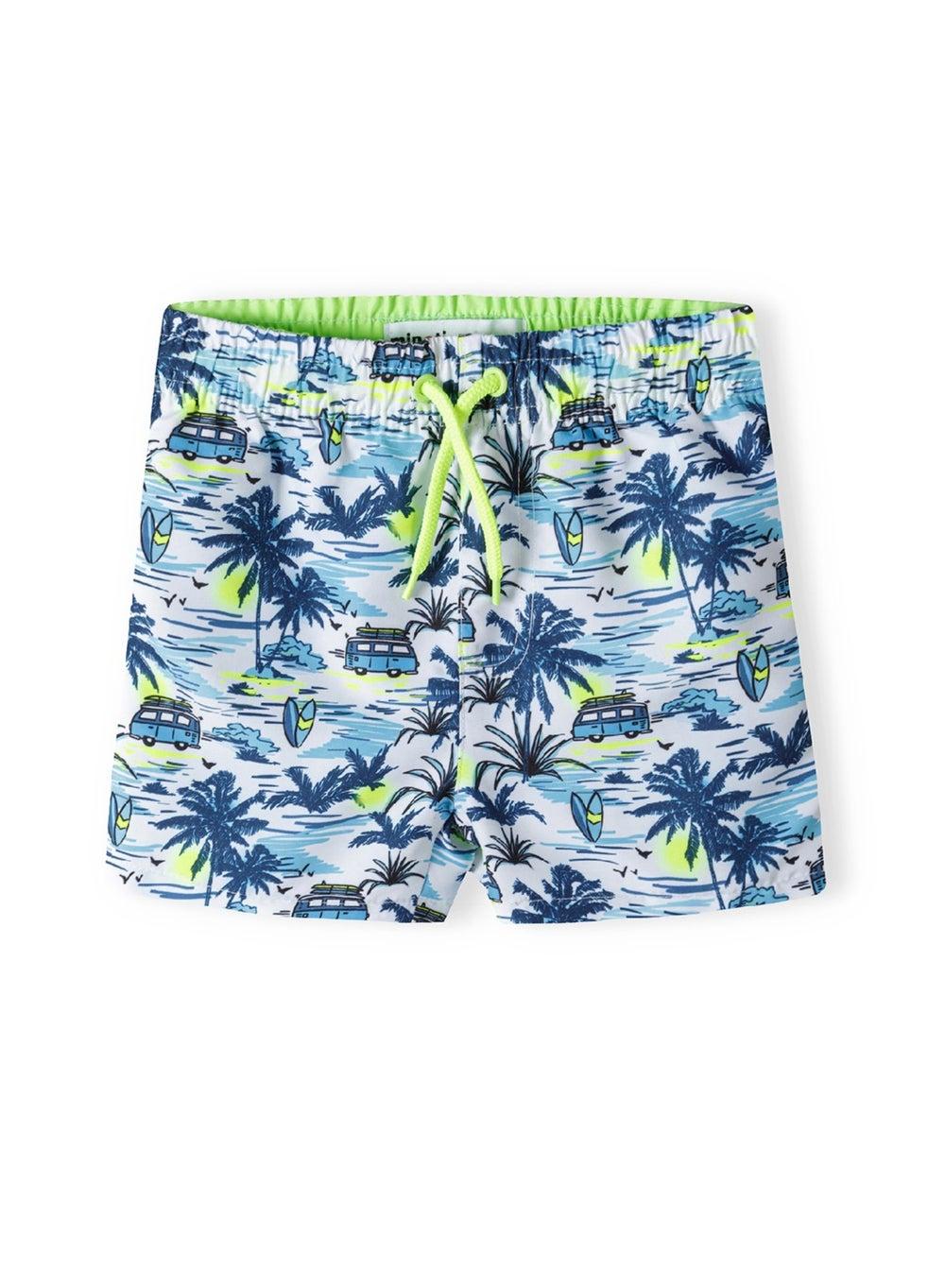 Boys All Over Print White Board Shorts - Image 1