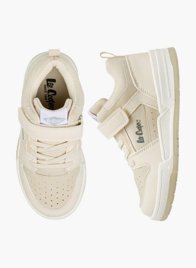 Boys' Panelled Sneakers with Hook and Loop Fit - Image 1