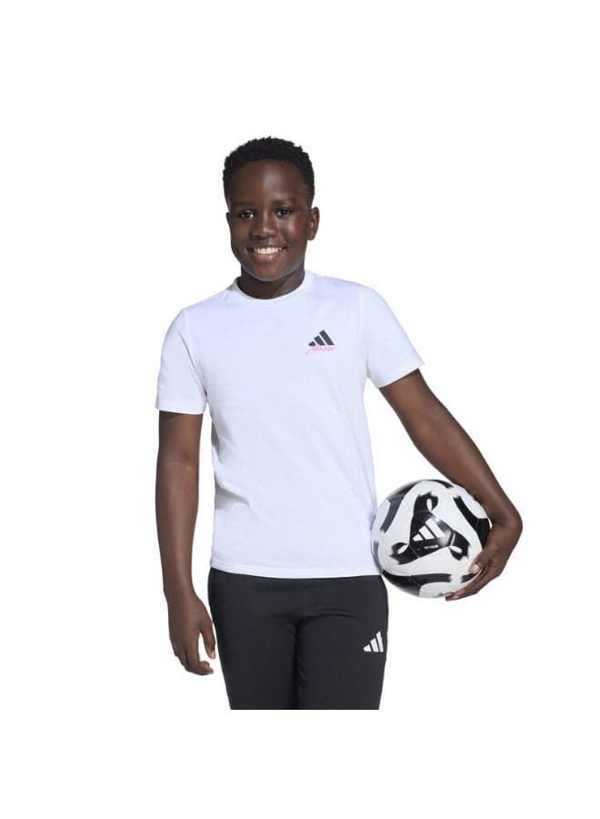 Adidas Y Messi G T White Kids Graphic Tee - Image 1