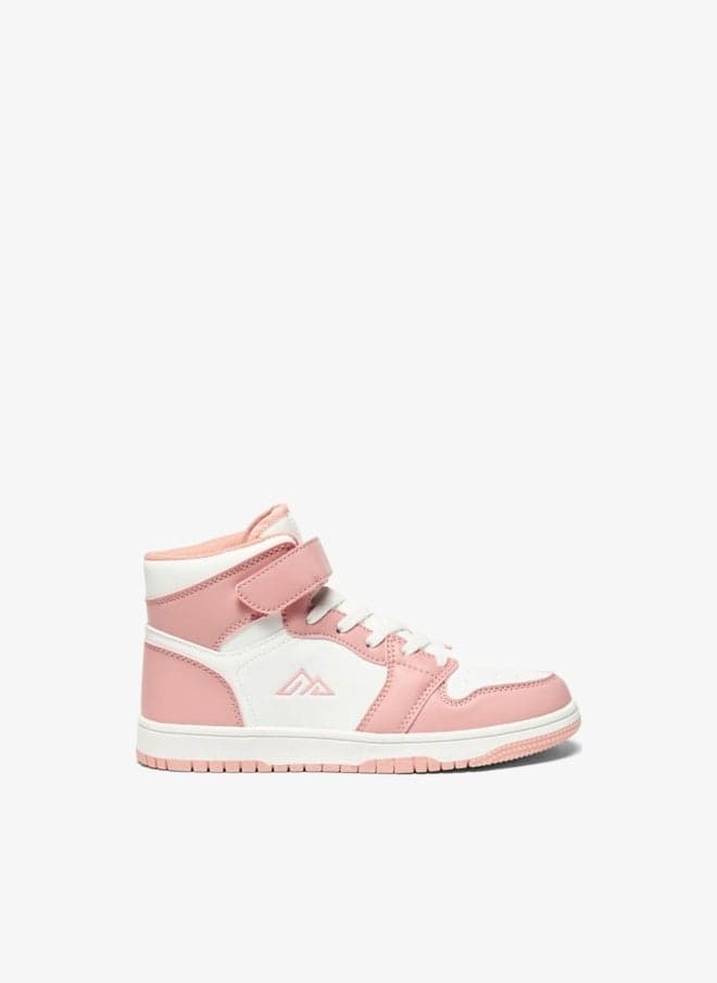 Girls Panelled High-Top Sports Shoes Hook And Loop - Image 1