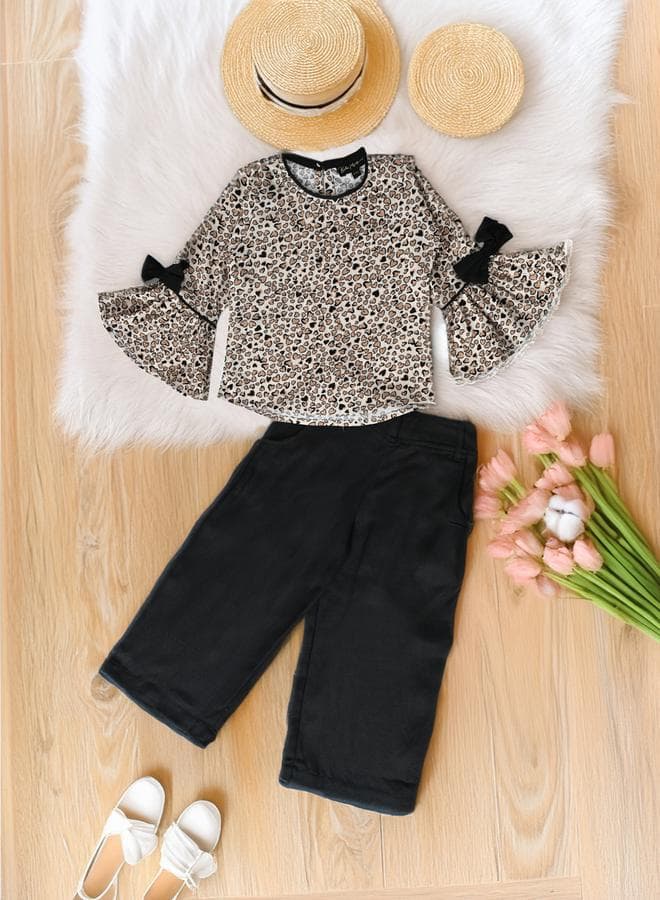 BELLA MODA Heart Print Girls Co-Ord Set - Image 1