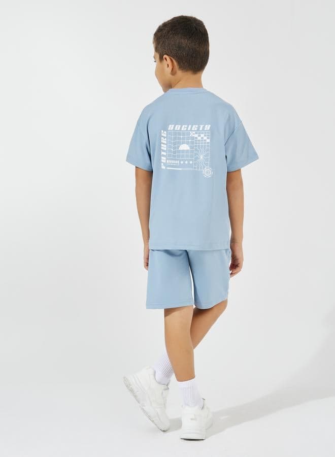 Oversized Graphic Back T-Shirt & Shorts Set - Image 1