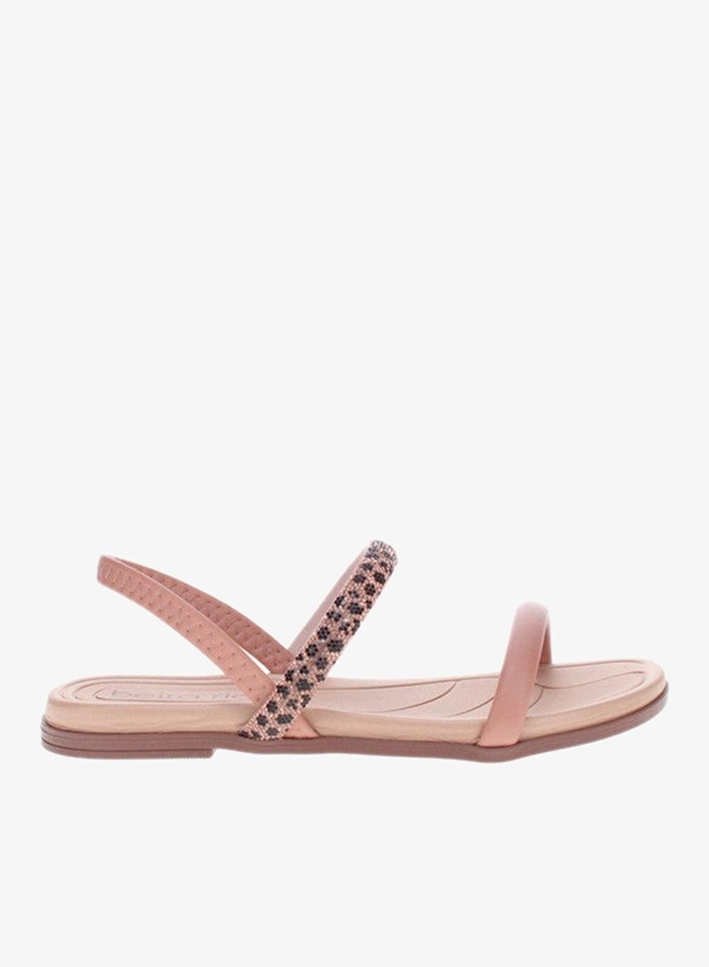 Beira Rio Nude Flat Sandals Brazil Comfort Chic - Image 1