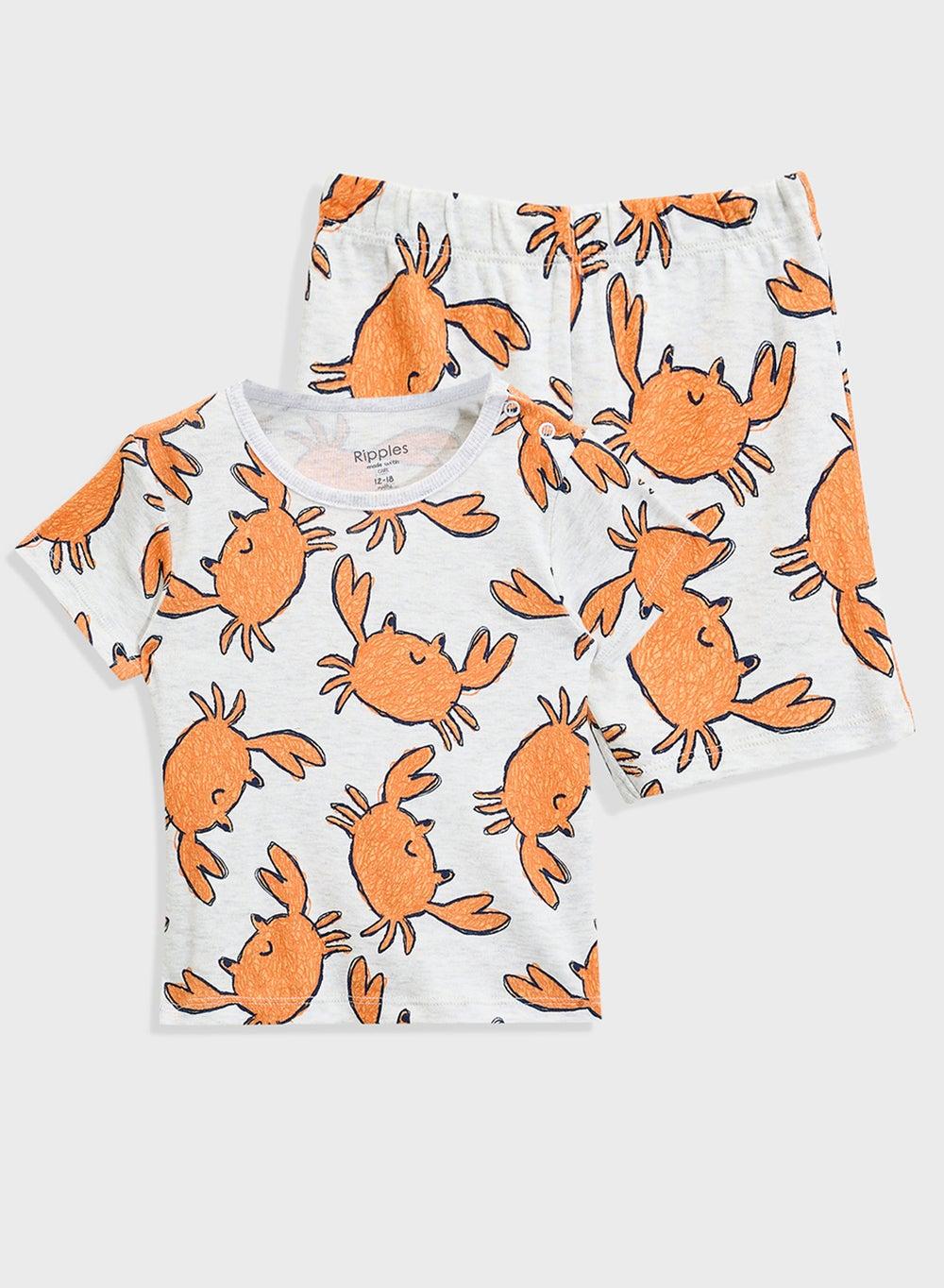 Boys 2-Piece Crab Print T-Shirt & Shorts Set - Image 1