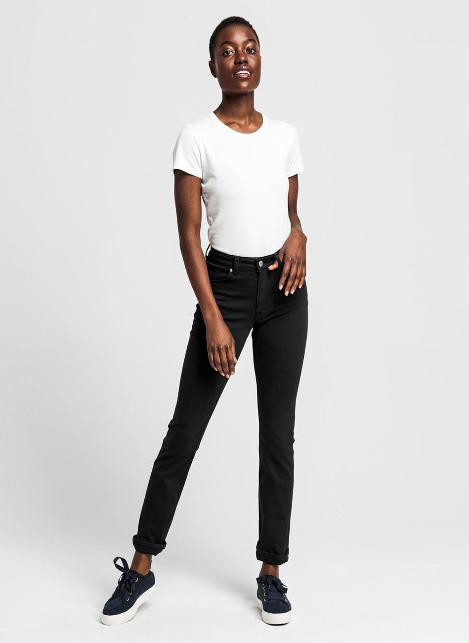 Slim Fit Twill Stretch Jeans with Mid-Rise - Image 1