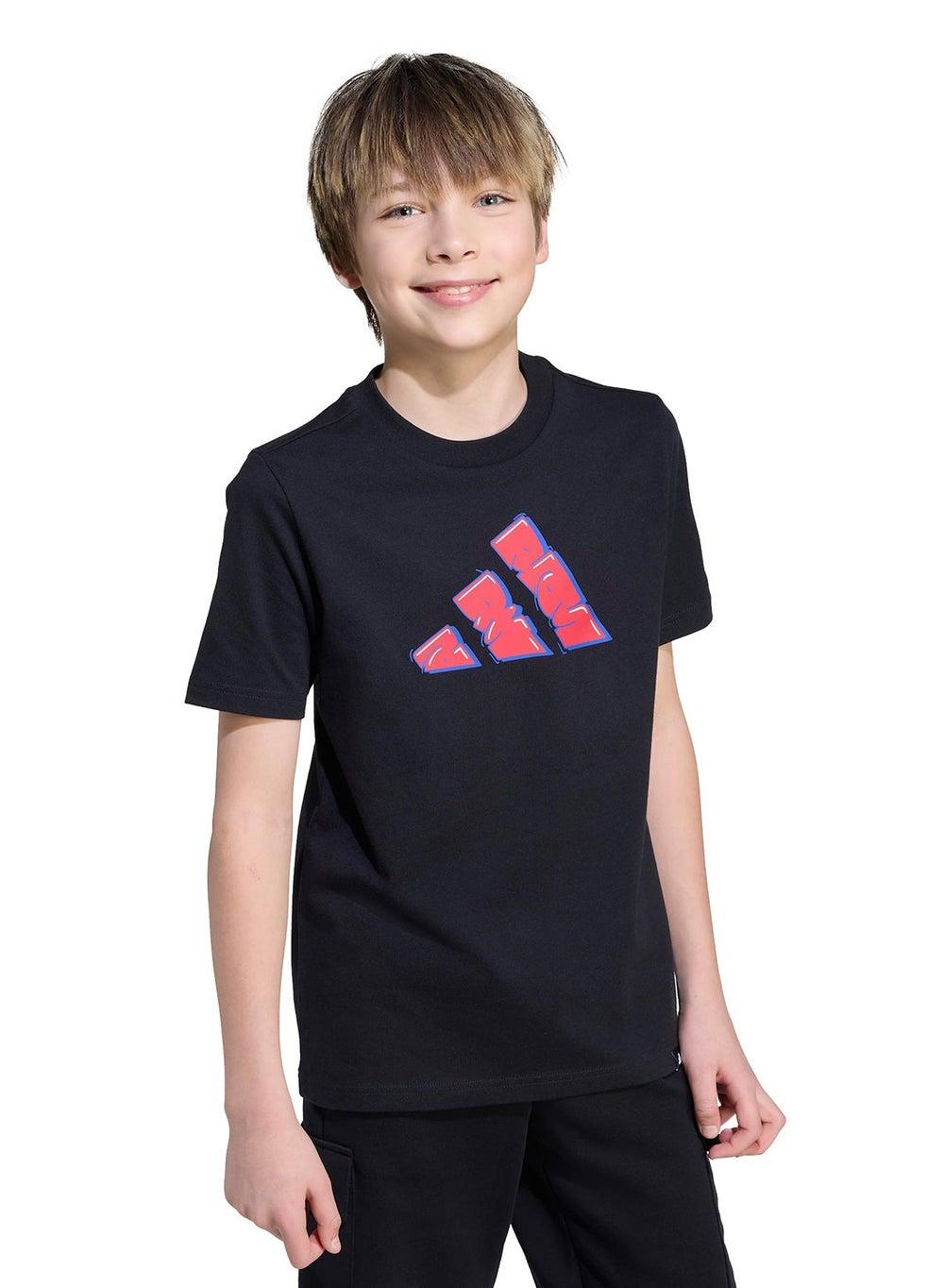 Youth Graffiti Graphic Cotton T-Shirt - Image 1