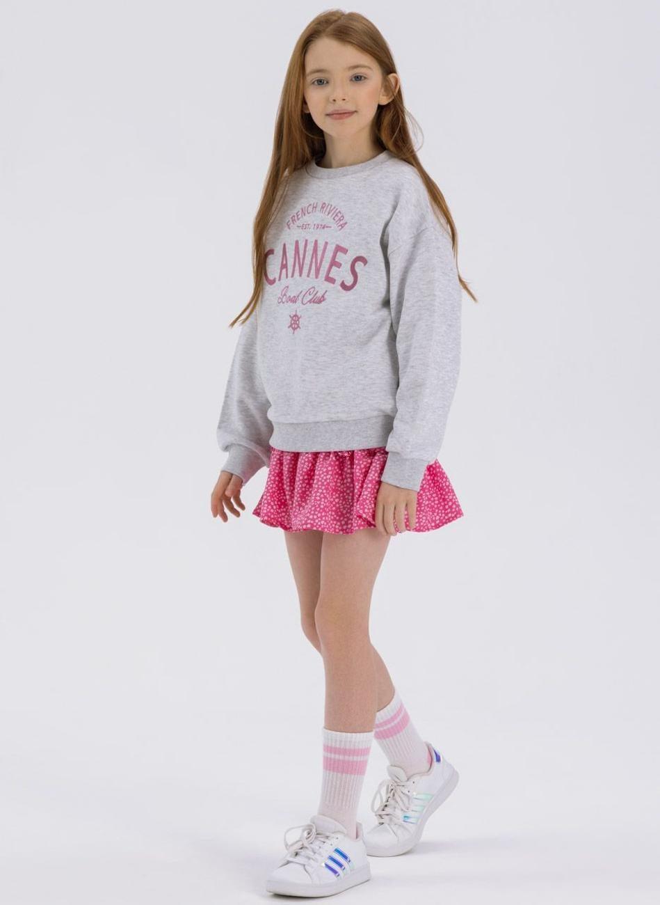 Girls Crinkle Layered Pleated Skirt Pink - Image 1