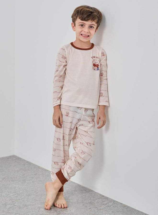 Styli Printed Long Sleeve Pyjama Set for Boys - Image 1