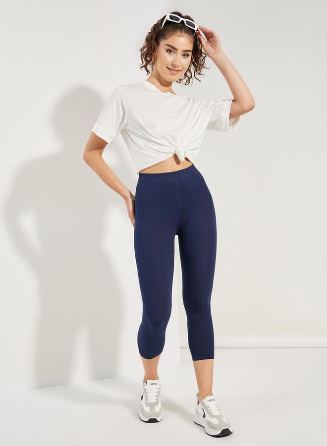 Styli Elastic Waist Capri Leggings - Image 1