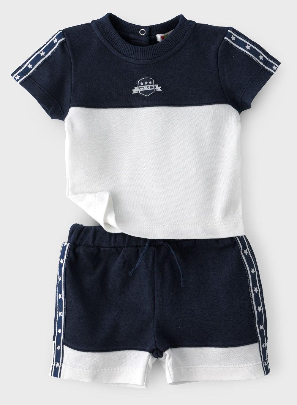 2 Pcs Baby Boys Top & Shorts Set - Image 1