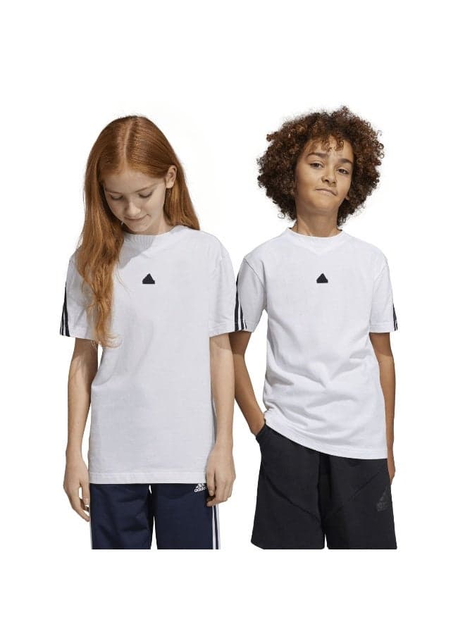 adidas U Fi 3S T White Training T-Shirts 7-8Y - Image 1