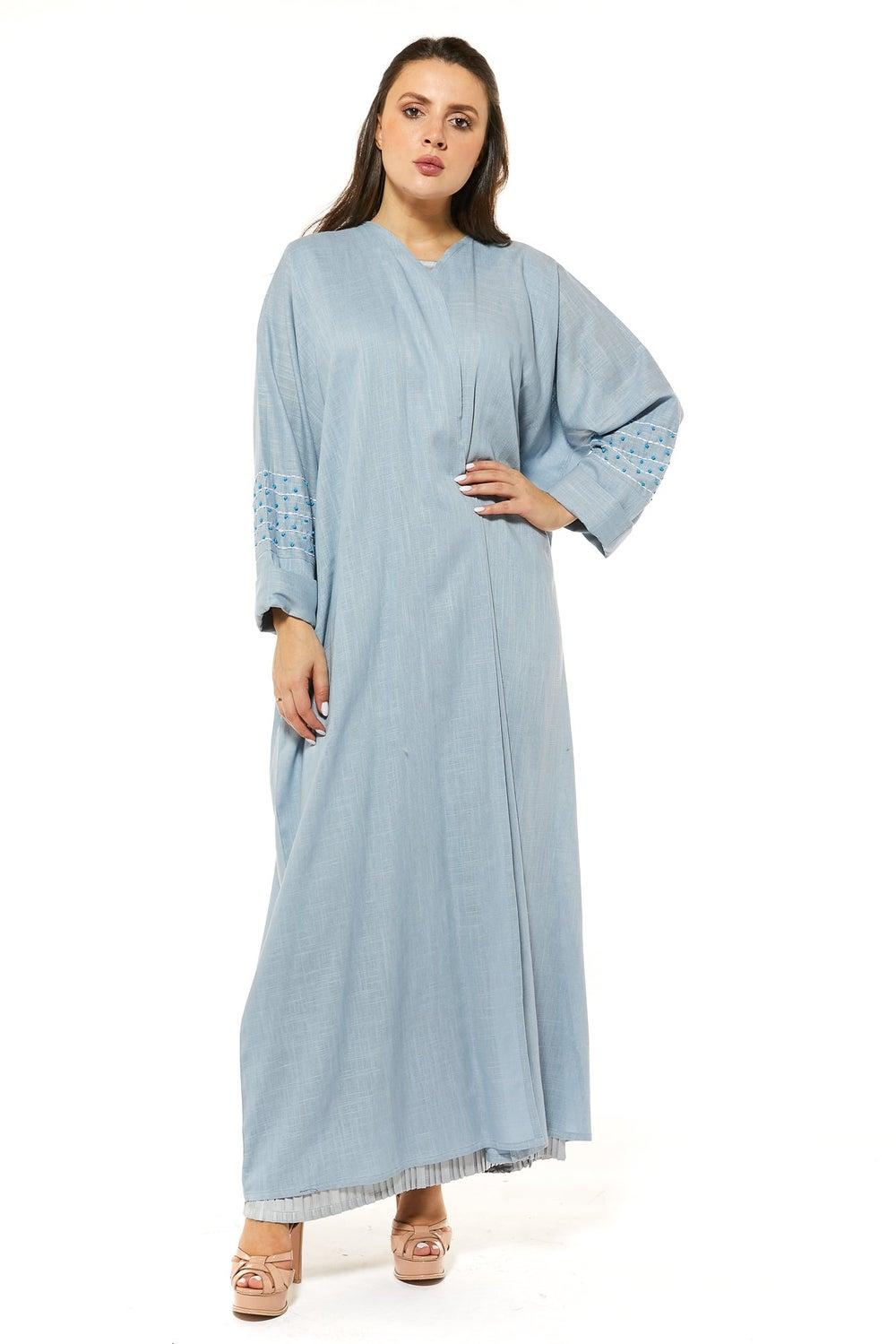 Embroidered Flared Sleeve Luxury Abaya - Image 1