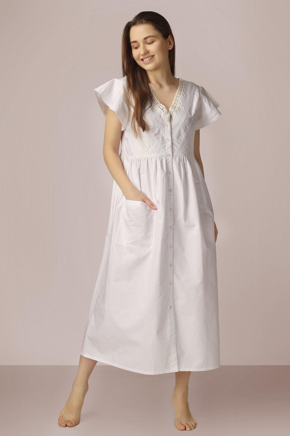 Enola Cotton Nightdress – Soft Breathable Luxury Sleepwear - Image 1