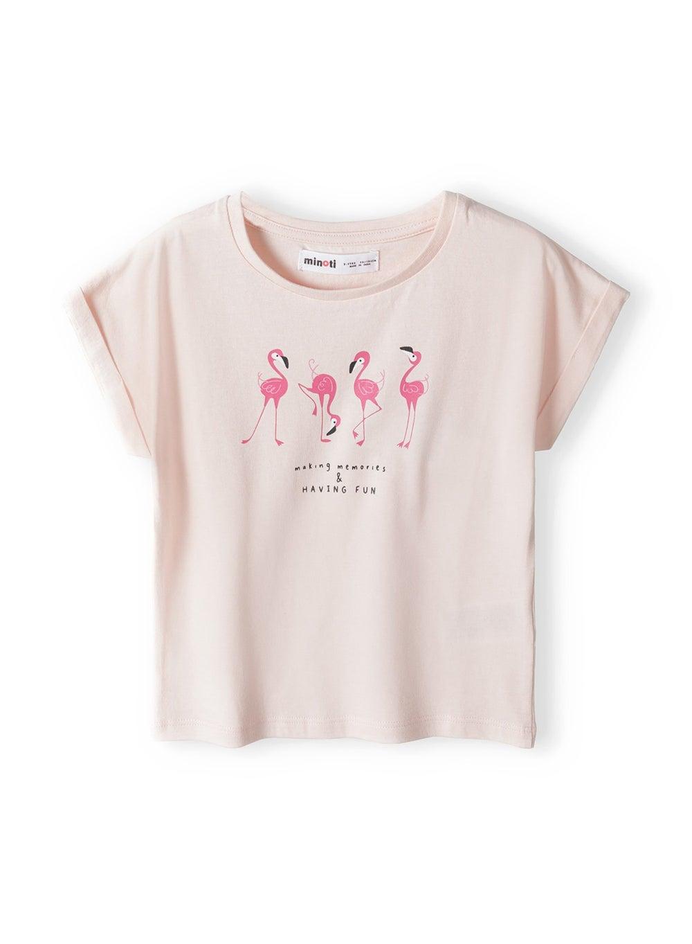 Girls Graphic T-Shirt Colourful Print Apricot - Image 1