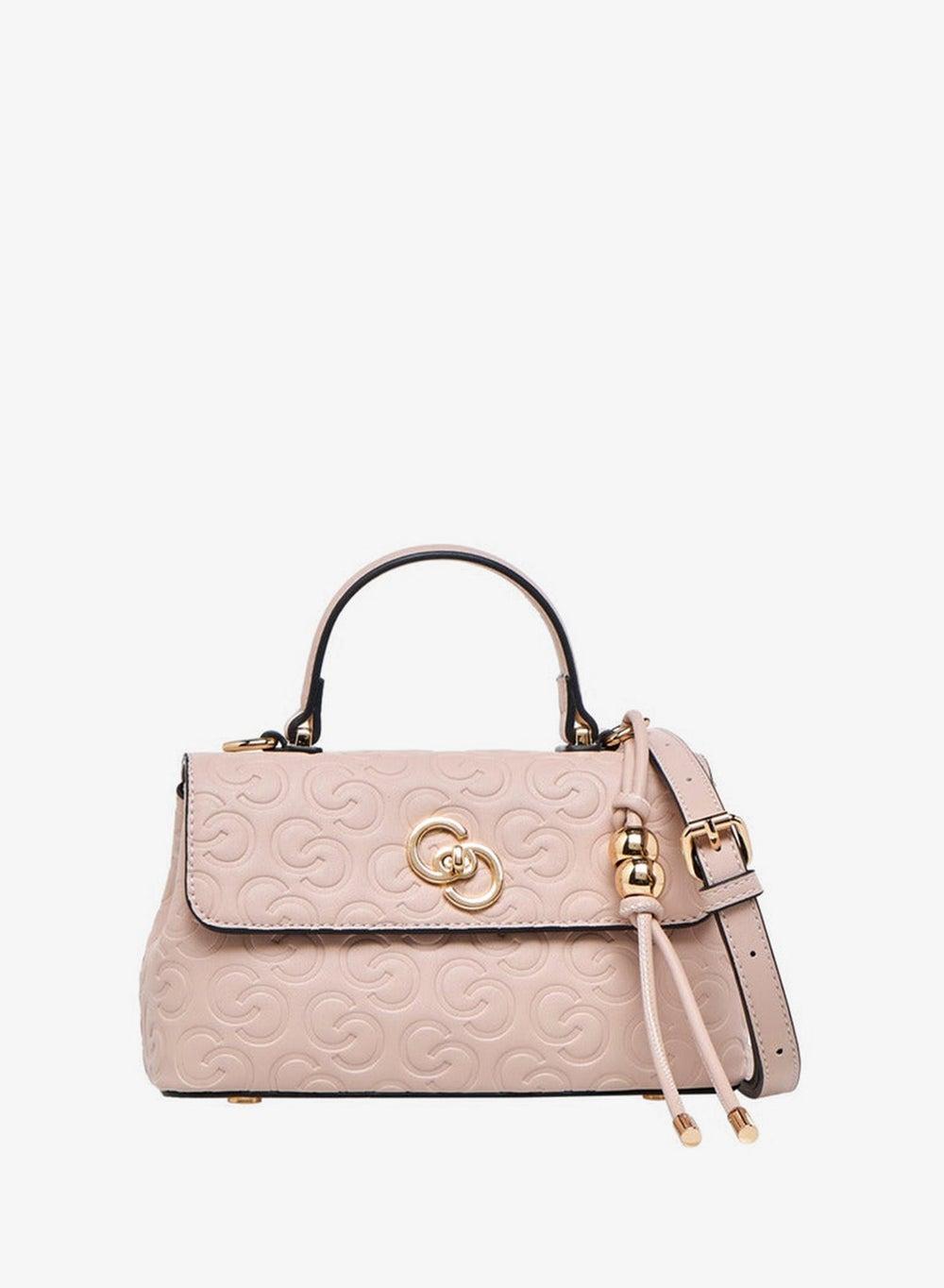 Monogram Embossed Crossbody Bag with Twist Lock Detail - Image 1