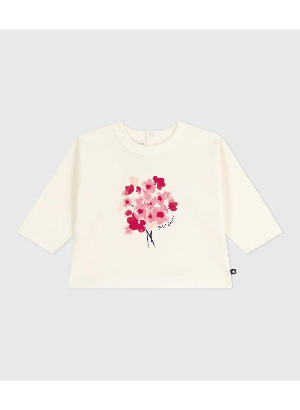 Baby Long-Sleeve Cat Print Jersey T-Shirt - Image 1