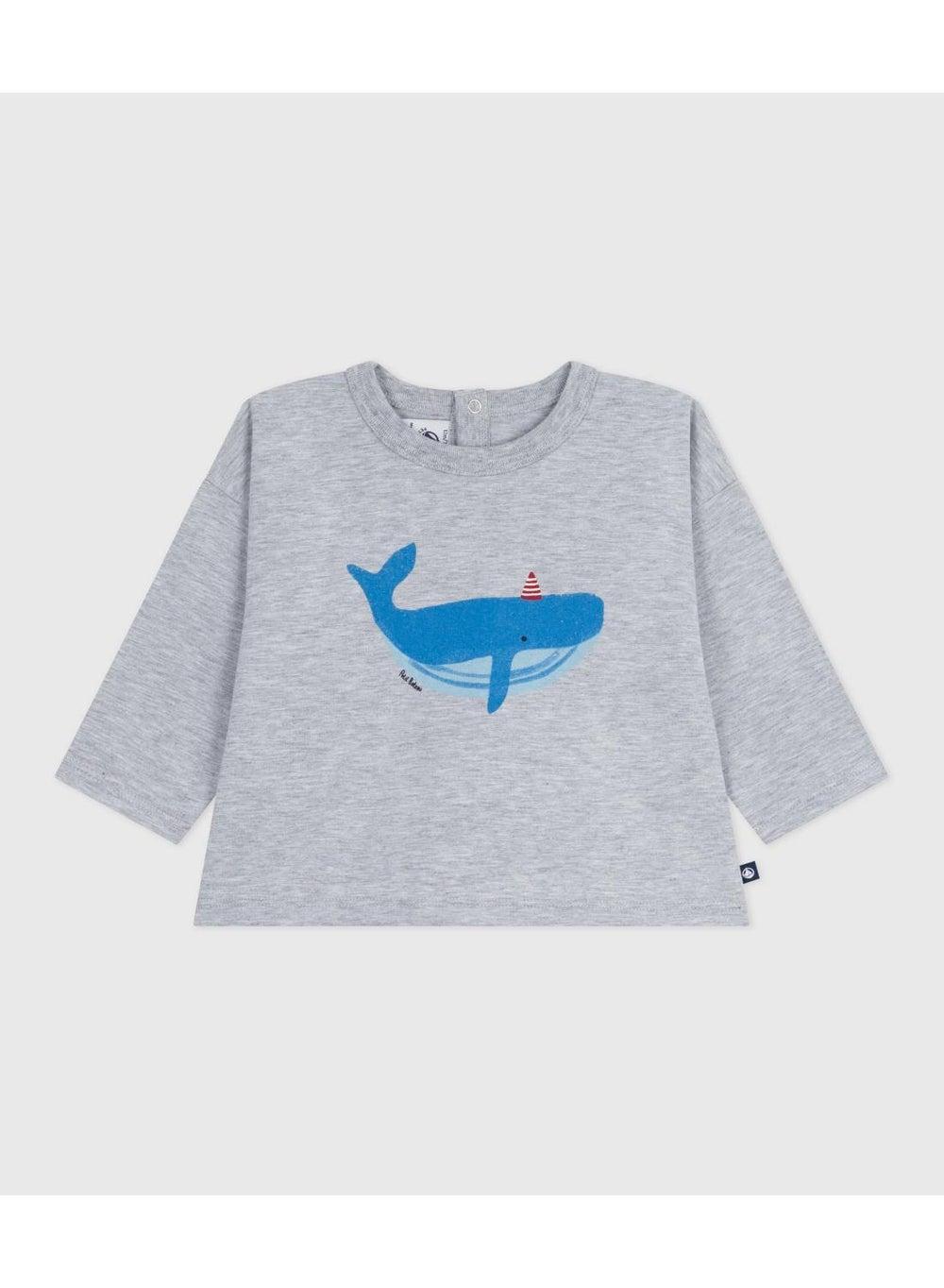 Baby Boys Whale Print Long-Sleeve T-Shirt - Image 1