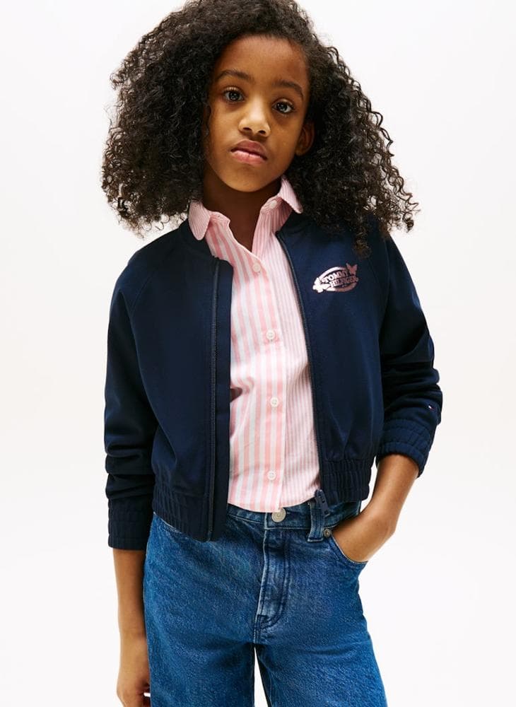 Kids Interlock Panel Zip Through Sweatshirt - Image 1