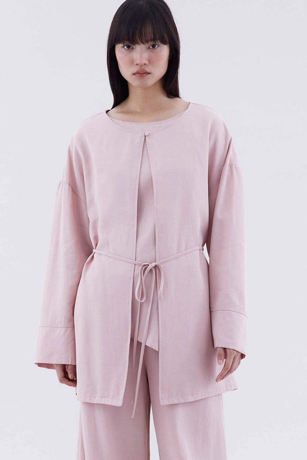 Crisabel Tie-Waist Tencel Linen Kimono Top - Image 1