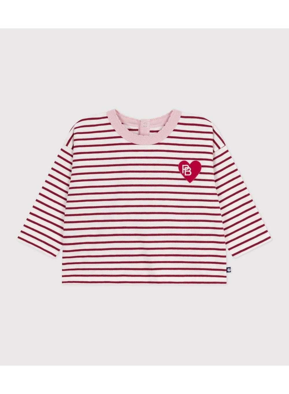Baby Girls Striped Long Sleeve Cotton T-Shirt - Image 1