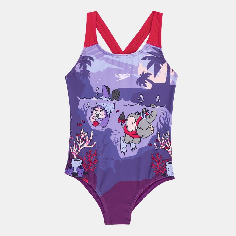 Girls Learn to Swim Crossback Swimsuit - Image 1