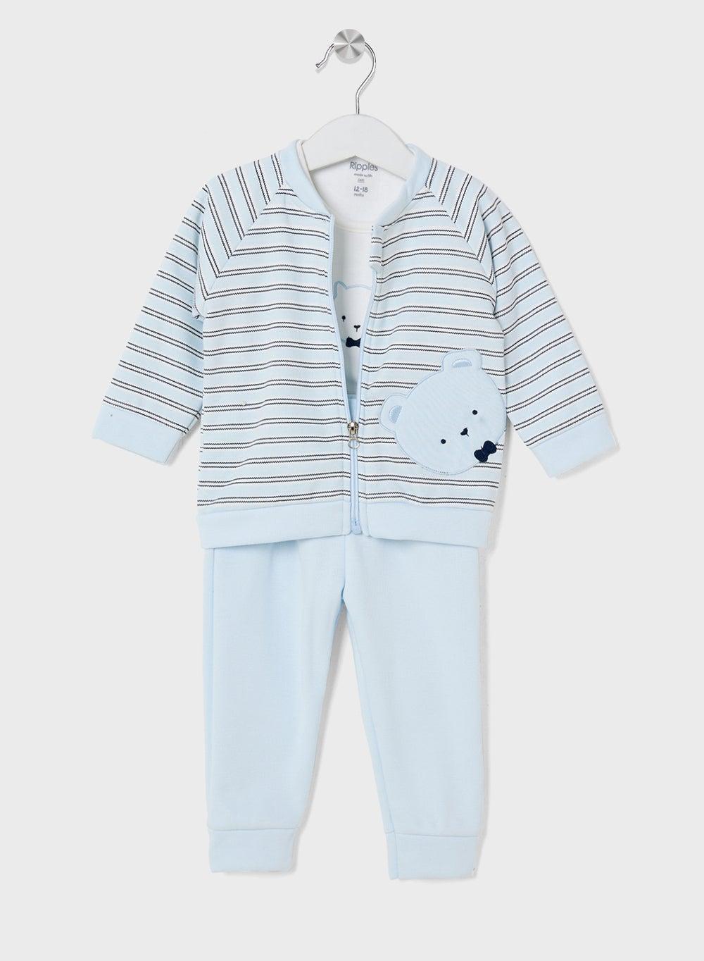 Infant Boys 3-Piece Teddy Jacket Set - Image 1