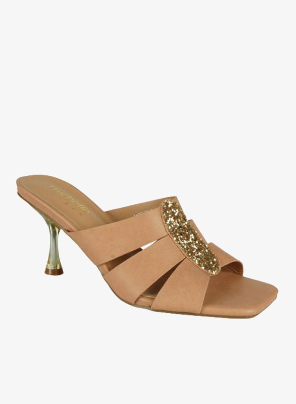 Michelle Morgan Beige Kitten Heel Mule 213RJ773 - Image 1