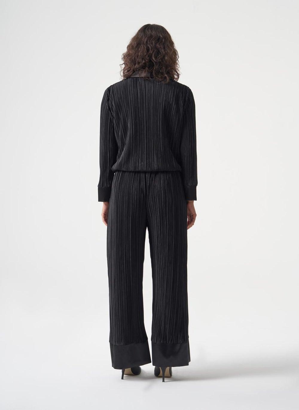 Black Woven Modest Blouse Shirt - Image 1