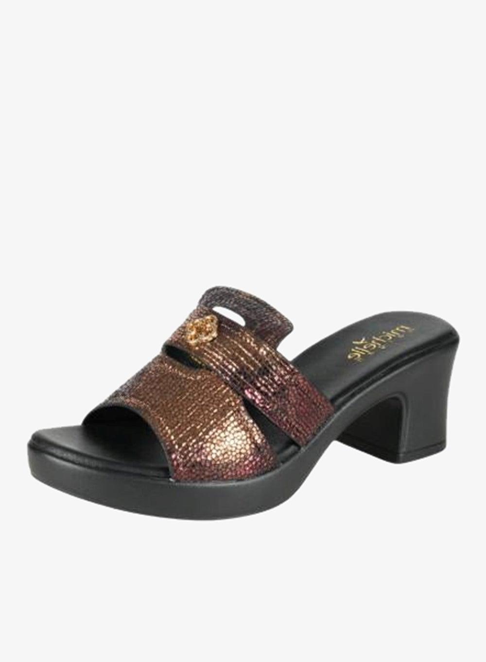 Michelle Morgan 414RJ693 Bronze Block Heel Sandals - Image 1