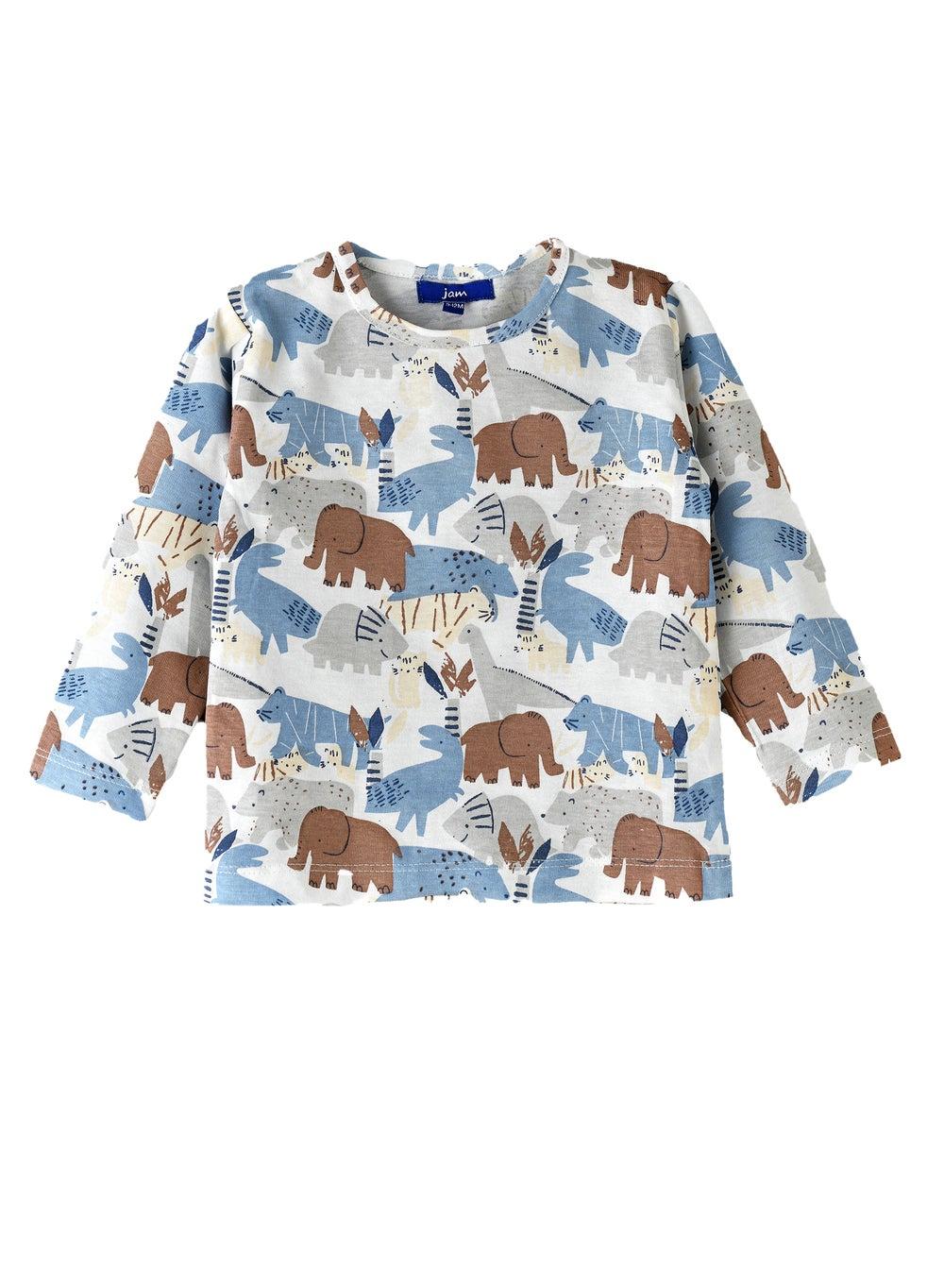 Boys' Animal Print Cotton Long-Sleeve Top - Image 1