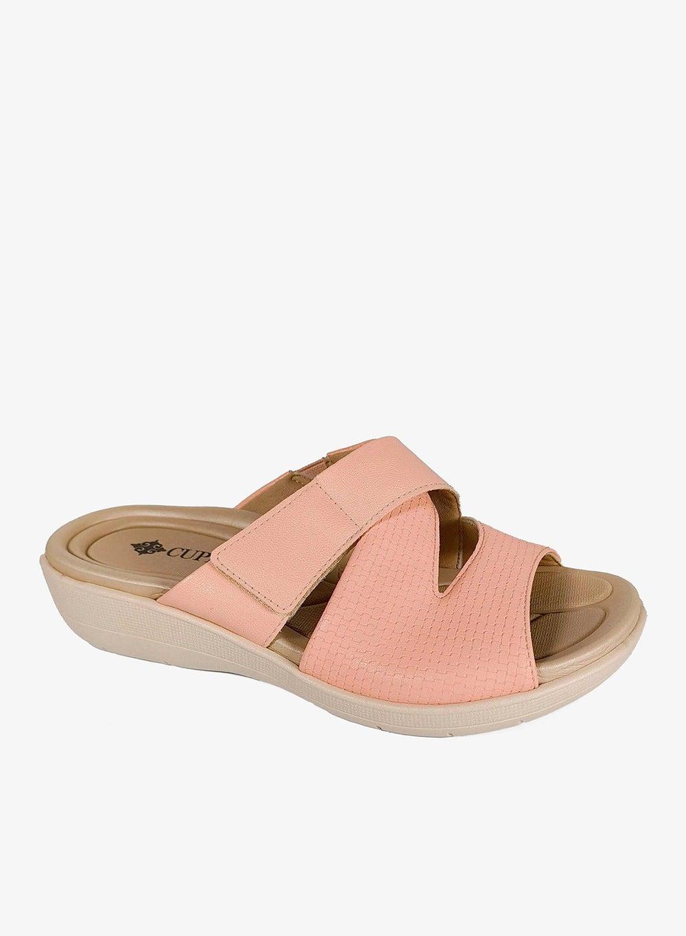 Comfort Cross Strap Flat Slide Sandals - Image 1