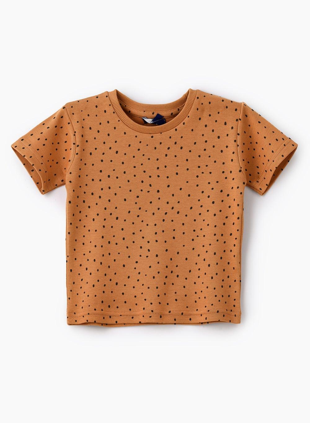 Boys Ochre Dot Pattern Short Sleeve T-Shirt - Image 1