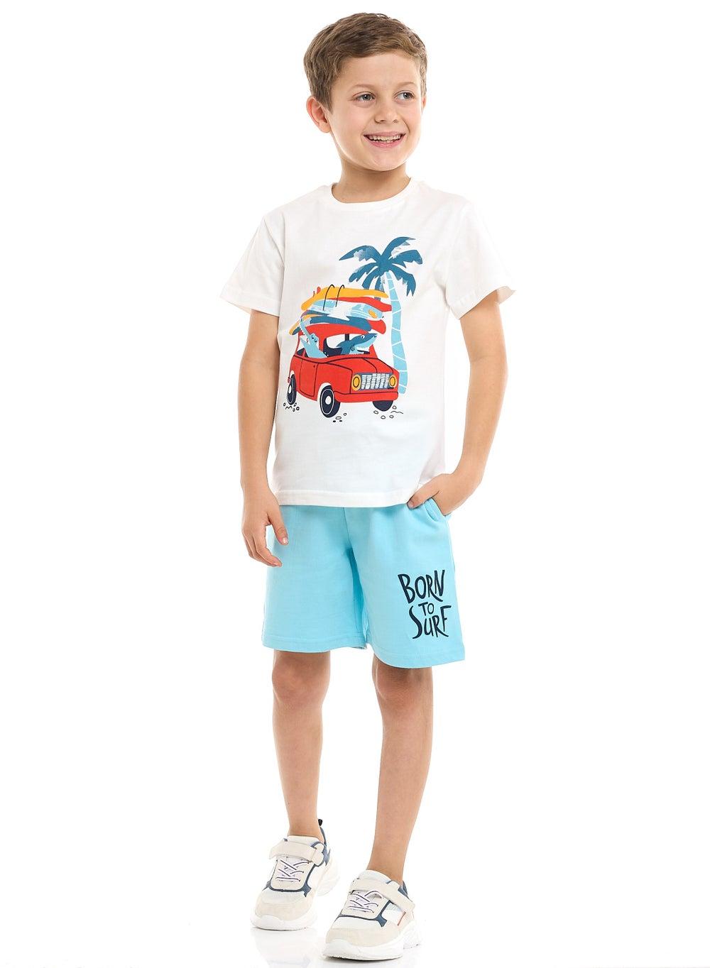 Victor and Jane Boys Cotton T-Shirt Shorts Set - Image 1