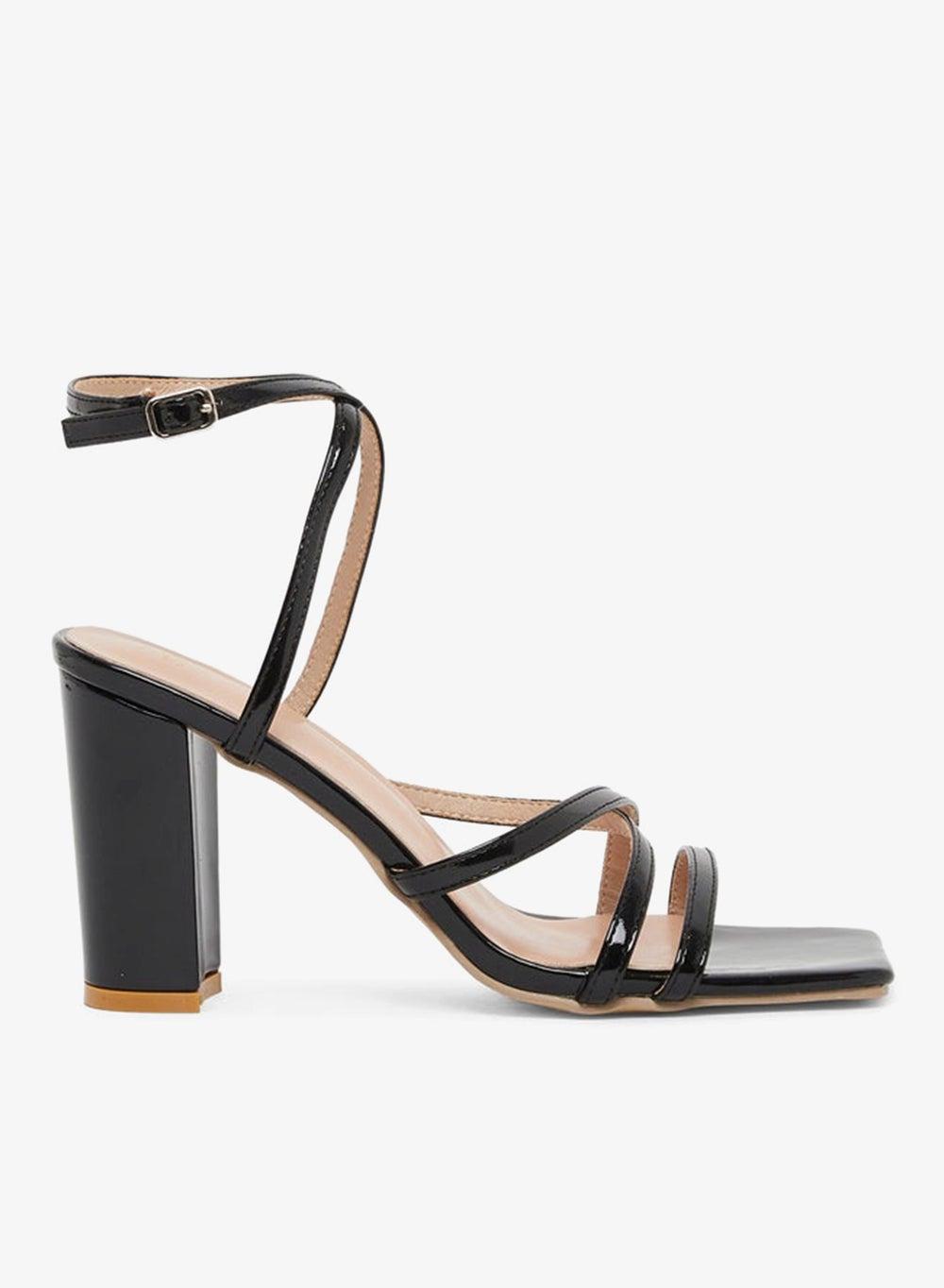 Styli Criss Cross Strappy Block Heel Sandals - Image 1