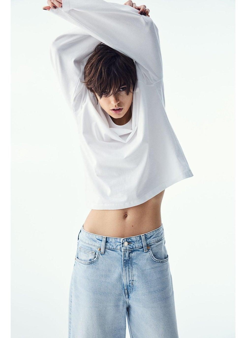 High-Waist Wide Leg Denim Jeans - Image 1