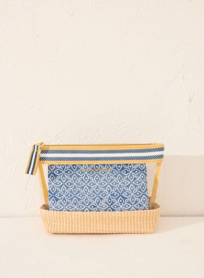 3-Piece Floral Print Cosmetic Toiletry Bag Set - Image 1