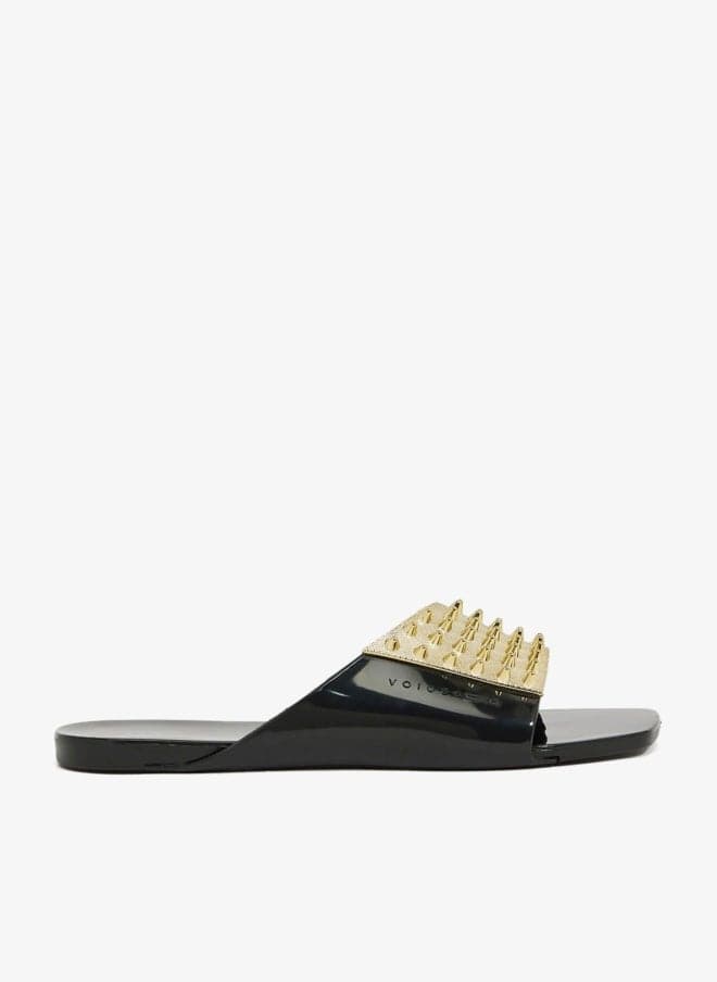 Avolto Punk 2K Studded Low Sandal Black Gold - Image 1