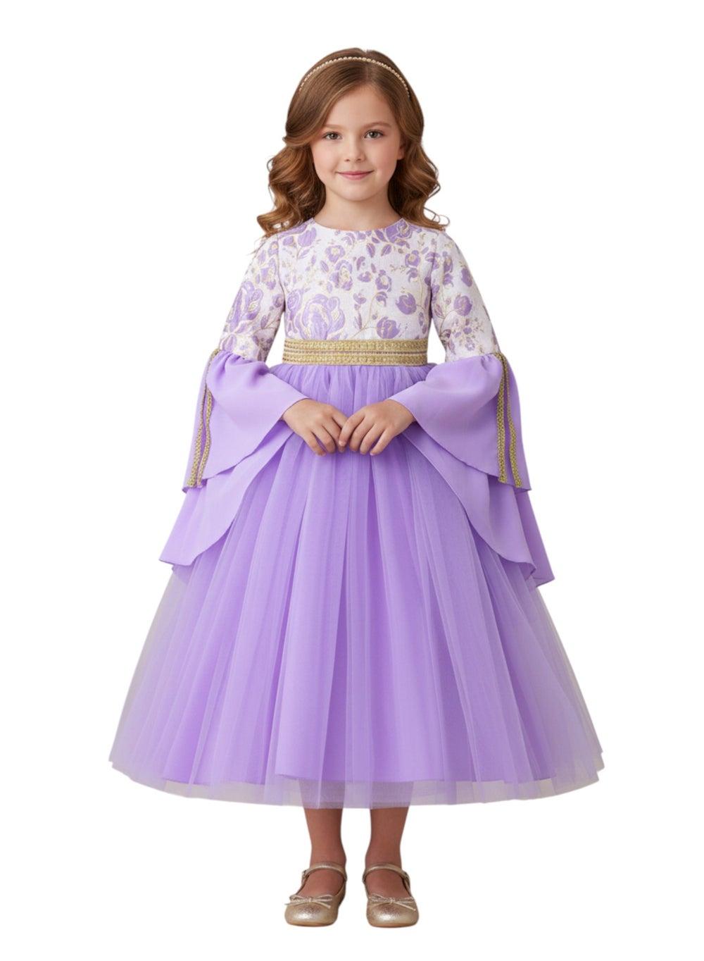 D' Daniela Purple Blossom Jalabiya Dress - Image 1