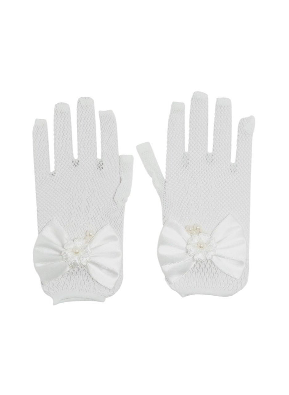 D' Daniela Fairy Mesh Short Gloves White - Image 1